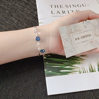 Tự nhiên Kyanite Strawberry Pha Lê Moonstone Thạch Anh Tím Dreamcatcher Hoa Màu Xanh Hành Tinh Sterling Silver Bracelet Bộ Quà Tặng vòng tay ngọc trai