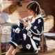 Mùa thu và mùa đông thời trang đồ ngủ phụ nữ flannel cardigan hai mảnh phù hợp sang trọng ấm áp nhung san hô phụ nữ mùa xuân và mùa thu dịch vụ nhà - Nam giới