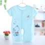 Bé onesies ngắn tay cotton nam giới và phụ nữ bé Xia Ha quần áo mỏng sơ sinh ngủ quần áo romper quần áo điều hòa không khí quần áo ao so sinh be trai