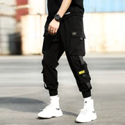 Mùa xuân overalls quần nam hip hop thương hiệu quần hip hop phiên bản Hàn Quốc của xu hướng lỏng quần thường xuyên quần harem thể thao nam - Crop Jeans