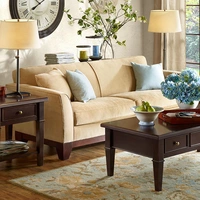Thung lũng ba chỗ ngồi sofa gỗ rắn vải bốn đệm Mỹ 101561 B vải giường gấp thành ghế sofa