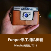 Funper Minolta TC-1 Camera Leather Case Phụ kiện túi da chính hãng Vintage Art Storage Storage Belt - Phụ kiện máy ảnh kỹ thuật số