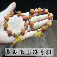 Vòng tay topaz tự nhiên cũ Bí ngô hạt vòng tay nữ trang sức tự nhiên pha lê quà tặng tự làm thiết kế thủ công vòng tay