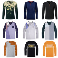 Của nam giới mùa thu 2017 mới dài tay T-Shirt thoải mái và thoáng khí thời trang giản dị hoang dã của nam giới T-Shirt loạt có sẵn! áo polo nam