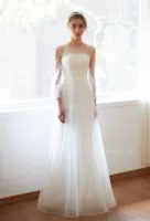 Модное белое свадебное платье для невесты, садовые фонари, длинный рукав