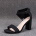 Giày đế xuồng đế xuồng đế dày một dòng mới của Mỹ có khóa kéo phía sau thời trang cao gót sandal cỡ lớn nữ - Sandal Sandal