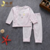 Đẹp trai hươu cotton mùa hè bé quần áo trẻ em mercerized jersey siêu mỏng dài tay mở phù hợp với bé cotton điều hòa không khí quần áo Phù hợp với trẻ em