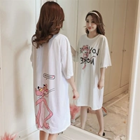 Nightdress nữ mùa hè Hàn Quốc phiên bản sinh viên mới công chúa dễ thương bông ngắn tay áo có thể được đeo bên ngoài phụ nữ mang thai lỏng dài đồ ngủ váy ngủ đẹp