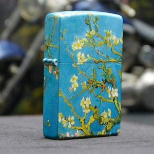 Zippo nhẹ hơn gốc Hoa gốc Van Gogh hoa anh đào chi nhánh hoa mai in màu cá tính hạn chế vỏ tùy chỉnh - Bật lửa