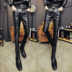 Mùa xuân người đàn ông mới của quần da Hàn Quốc phiên bản của các chân mỏng quần thời trang hoang dã mỏng windproof của nam giới đầu máy hiệu suất quần Quần da