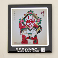 Театр теней 交杯酒 陕西皮影戏皮影装饰画民间工艺品旅游纪念摆件才子佳人