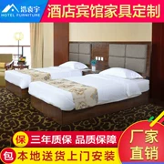 Giường khách sạn nội thất khách sạn tiêu chuẩn phòng đầy đủ bộ tùy chỉnh phòng căn hộ cho thuê phòng nội thất bảng giường hộp khách sạn giường - Nội thất khách sạn