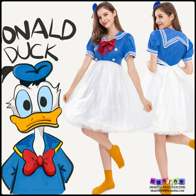 taobao agent Disney, navy dress, cosplay, Donald Duck, Lolita Jsk, tutu skirt