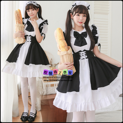 taobao agent Special offer classic black and white maid dress cute maid service sweet princess skirt anime COS clothing multiple ways to wear