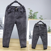 Big E nhỏ e2019 mùa thu quần áo trẻ em mới Cô gái Hàn Quốc quần legging quần trẻ em lớn quần jean hoang dã 1107 - Quần jean
