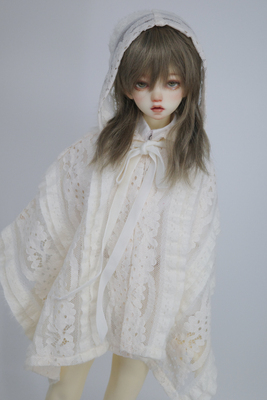 taobao agent ◆ Bears ◆ BJD baby clothing A470 meters white imported lace lace hooded cape cardigan 1/4 & 1/3 & uncle