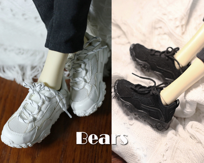 taobao agent Spot ◆ Bears ◆ BJD shoes 016 Daddy shoes black and white 2 color ID75 uncle 1/4