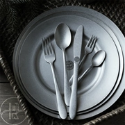Nhật Bản Viện sản xuất Qing Phường AOYOSHI Bàn bằng thép không gỉ Retro Fork Fork Bộ đồ ăn phương Tây Món tráng miệng Fork Spoon - Đồ ăn tối