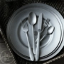 Nhật Bản Viện sản xuất Qing Phường AOYOSHI Bàn bằng thép không gỉ Retro Fork Fork Bộ đồ ăn phương Tây Món tráng miệng Fork Spoon - Đồ ăn tối đĩa nhựa