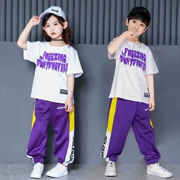 Con trai Street Dance Hip Hop Set Tide In Quần áo Quần trẻ em Hiphop Trang phục cho trẻ em Quần áo Tập thể dục Quần áo - Trang phục