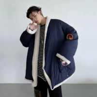 Зимний трендовый японский дизайнерский флисовый пуховик, удерживающая тепло куртка