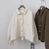 Осенняя куртка, ретро лонгслив, в корейском стиле, свободный крой