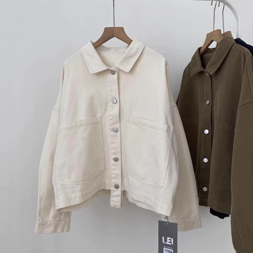 Осенняя куртка, ретро лонгслив, в корейском стиле, свободный крой