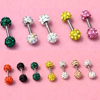 Серьги, инкрустировано бриллиантами, в корейском стиле