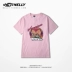 Mùa hè thư in hip hop ngắn tay T-Shirt TT với đoạn graffiti lỏng ngắn tay vài mô hình hồng t-shirt áo thun thể thao Áo khoác đôi