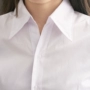 Áo sơ mi trắng nữ ôm eo v- cổ tốt dọc sọc áo ngắn tay chuyên nghiệp ol dài- tay overalls màu xanh mẫu áo công sở đẹp