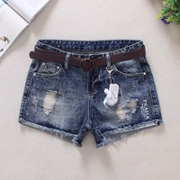 2019 mới xuân hè hè Quần short denim nữ hoang dã Phiên bản Hàn Quốc sang trọng mài trắng mài quần học sinh nóng bỏng - Cộng với kích thước quần áo mẫu áo sơ mi nữ đẹp