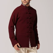 Mùa thu và mùa đông Tang phù hợp với áo khoác mỏng cho nam retro khóa nam phong cách Trung Quốc