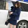 Yuan A9477-2018 mùa thu nữ phiên bản Hàn Quốc của ve áo retro thời trang denim áo khoác len gió 1009 áo dạ đẹp 2020