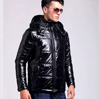 Lesmart Lesmart Men Đen bóng ấm bông đội mũ trùm đầu có thể tháo rời đệm áo khoác nam áo jacket nam