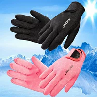 Удерживающие тепло износостойкие нескользящие розовые черные перчатки, 1.5мм