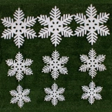 Рождественский белый декор, стеклянный комплект, со снежинками, 3 предмета