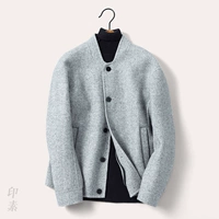 Mùa xuân và mùa thu Nhật Bản đôi phải đối mặt với cashmere áo khoác ngắn của người đàn ông áo len mỏng áo khoác len áo khoác nam đẹp