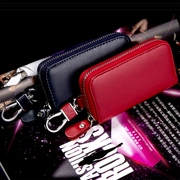 Túi chìa khóa da nam đa chức năng dây kéo túi chìa khóa nữ công suất lớn eo treo tiện ích chìa khóa xe túi thẻ mini gói