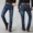 Mùa đông cộng với quần jean dày nhung nam màu đen giản dị cộng với quần cotton co giãn thẳng quần trung niên ấm áp 40
