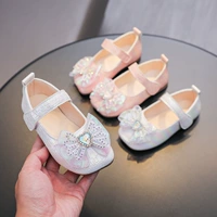 Детская розовая обувь для кожаной обуви для принцессы для девочек, коллекция 2022, мягкая подошва