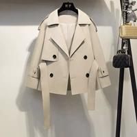 妃子 2018 mùa thu mới thời trang nữ đôi mở khóa dài tay áo hoang dã ngắn áo gió áo khoác nữ 1505LA áo khoác bomber nữ