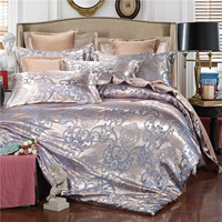 Châu âu satin jacquard bốn mảnh lụa quilt cover rửa tấm bông 1.5 m1.8 2.0 mét bộ đồ giường 4 chăn ga gối đệm hanvico giảm giá