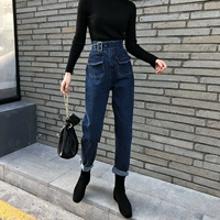 Весенние черные джинсы, штаны, коллекция 2021, тренд сезона, популярно в интернете, высокая талия, свободный прямой крой