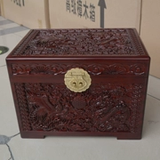 Dongyang woodcarving gỗ rắn hộp hộp đám cưới thư pháp và hộp lưu trữ sơn rắn gỗ đầy đủ long não gỗ trang sức hộp - Cái hộp