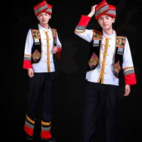 Quảng Tây Zhuang trang phục nam giới trưởng thành nam Miao trang phục dân tộc thiểu số phù hợp với trang phục biểu diễn múa đồ bộ kiểu