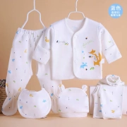 Quần áo cotton cho bé sơ sinh hộp quà tặng 0-3 tháng 5 bộ mùa thu và mùa đông cho bé sơ sinh