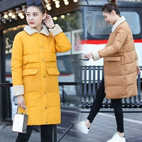 Anti-mùa lambskin dày của phụ nữ bông áo 2018 mới của Hàn Quốc phiên bản của lỏng ấm triều bông áo khoác phần dài nữ bánh mì dịch vụ áo phao cho người béo