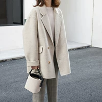 Mùa thu đông 2018 phiên bản mới của Hàn Quốc áo khoác len Hepburn gió Sen nữ ngắn đoạn Nizi áo khí nhỏ áo măng tô nữ dáng dài