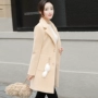 Áo khoác len nữ nhỏ thắt eo nữ dài phần mới 2019 phiên bản Hàn Quốc phổ biến của mùa xuân và mùa thu Áo khoác mỏng - Accentuated eo áo áo khoác dạ nữ dáng dài cổ lông