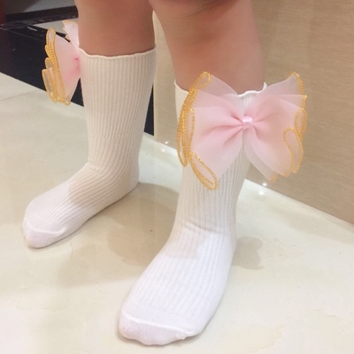 taobao agent Japanese white children's lace socks, silk high boots, Lolita style, fitted
